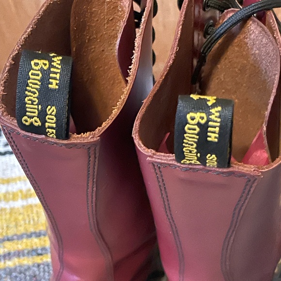 Dr. Martens Burgundy Lace Up Boots - Picture 2 of 14